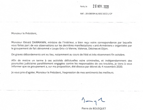Courrier au Ministère de l’Intérieur